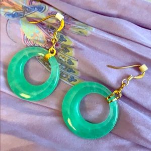 Jade stone earrings